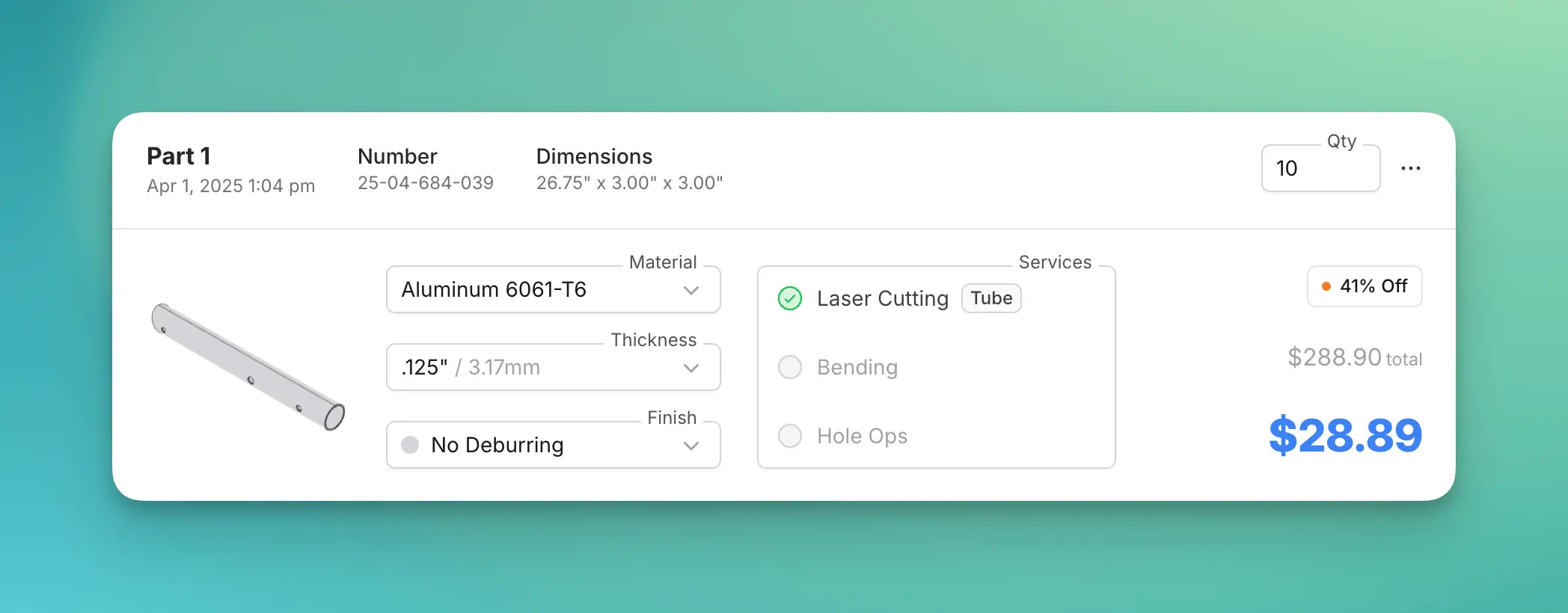 From Prototypes to Production Runs example